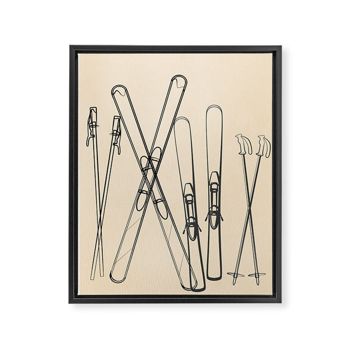 Minimal Skis 2 Framed Canvas Print Gallery Image 1