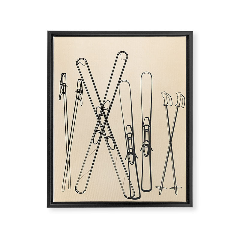 Minimal Skis 2 Framed Canvas Print Gallery Image 6