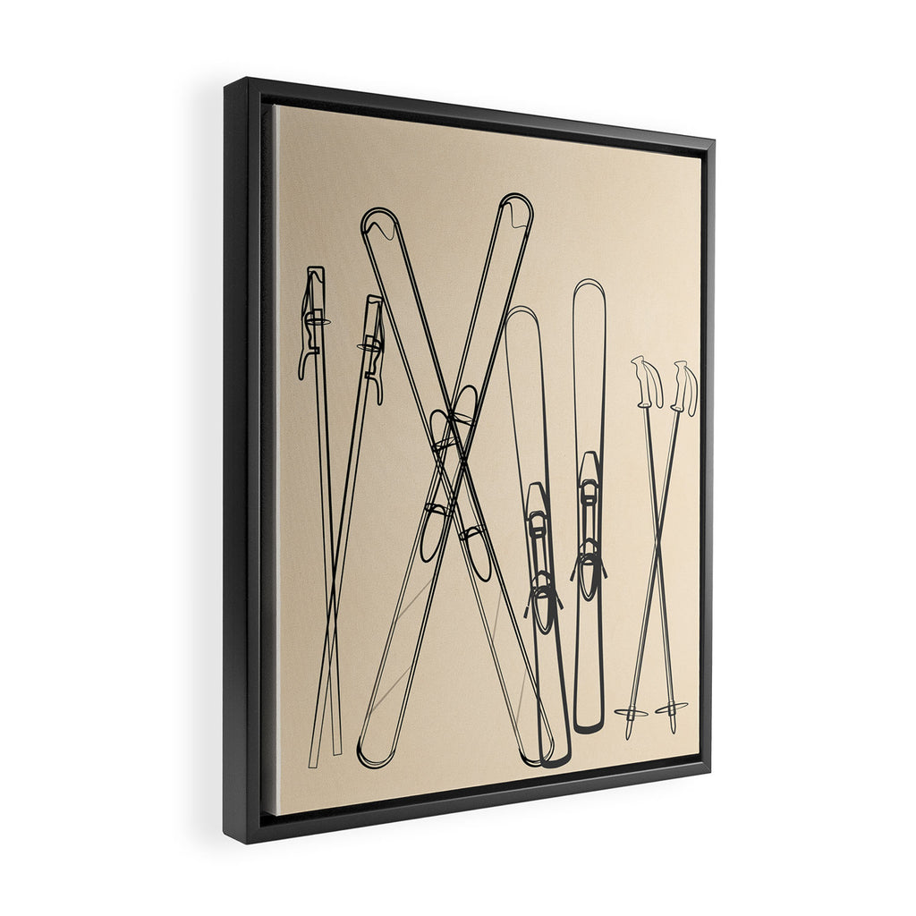 Minimal Skis 2 Framed Canvas Print Gallery Image 2