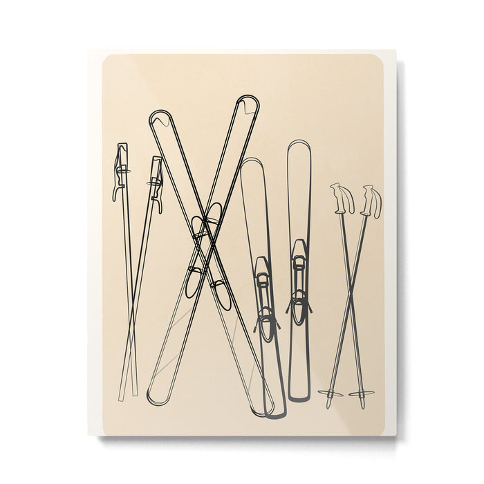 Minimal Skis 2 Metal Print Gallery Image 1