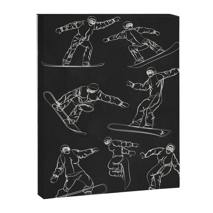 Minimal Snowboarders Line Art 1 Canvas Print Gallery Image 1