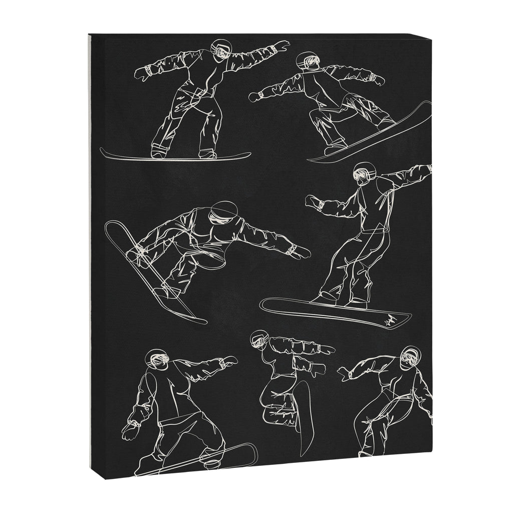 Minimal Snowboarders Line Art 1 Canvas Print Gallery Image 6