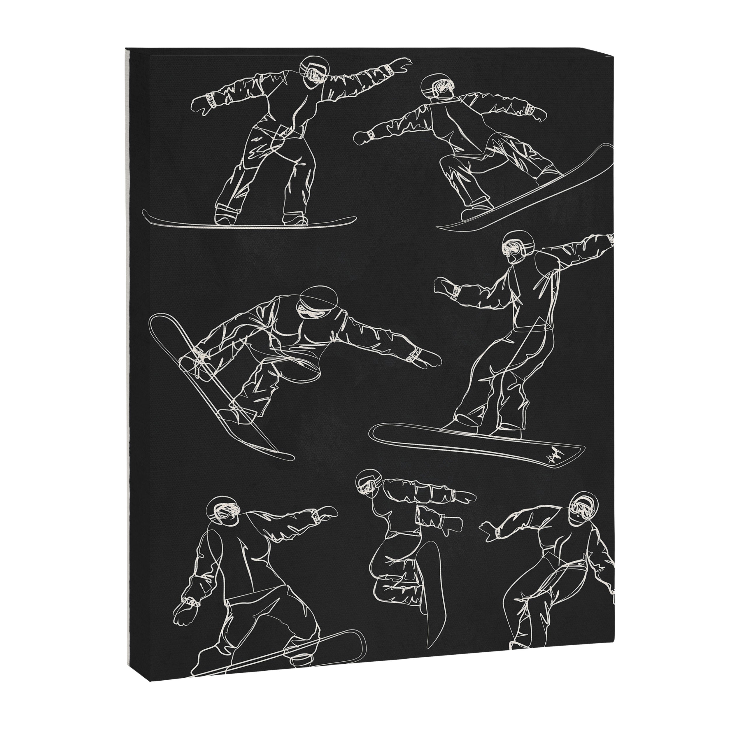 Minimal Snowboarders Line Art 1 Canvas Print Gallery Image 6