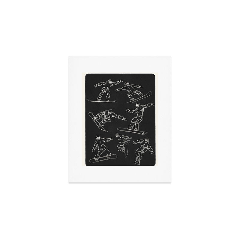 Minimal Snowboarders Line Art 1 Art Print Gallery Image 1