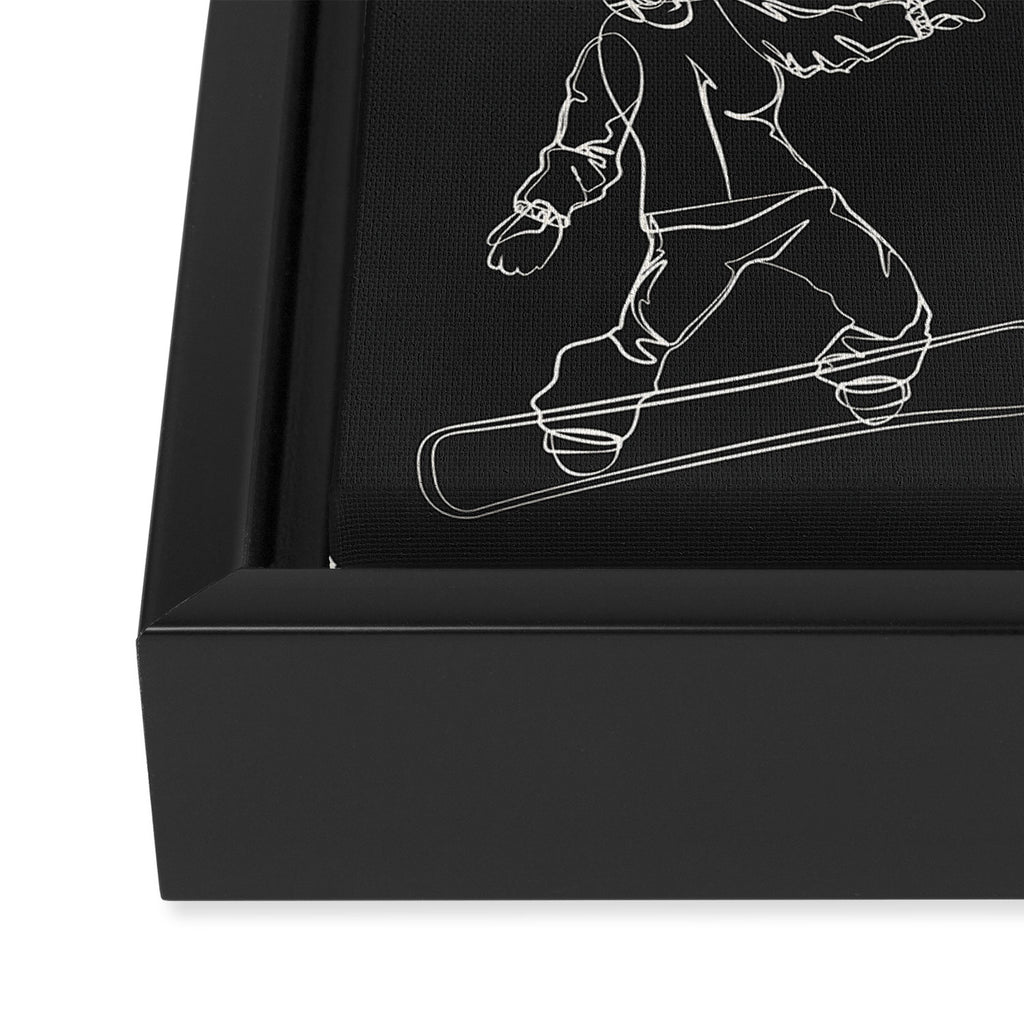 Minimal Snowboarders Line Art 1 Framed Canvas Print Gallery Image 3