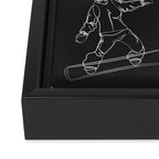 Minimal Snowboarders Line Art 1 Framed Canvas Print Gallery Image 3