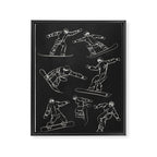 Minimal Snowboarders Line Art 1 Framed Canvas Print Gallery Image 6