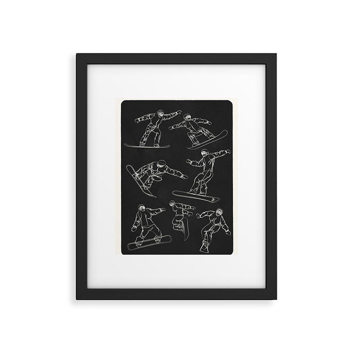 Minimal Snowboarders Line Art 1 Framed Art Print Gallery Image 1