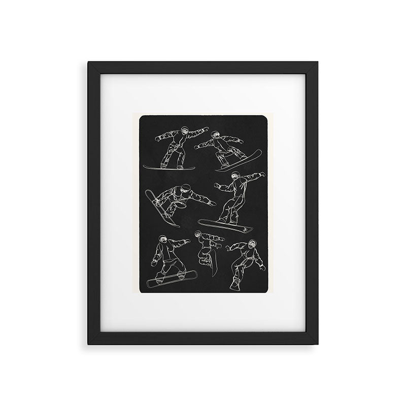 Minimal Snowboarders Line Art 1 Framed Art Print Gallery Image 5
