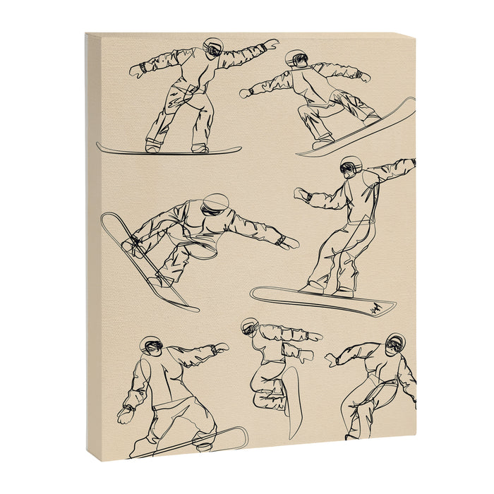 Minimal Snowboarders Line Art 2 Canvas Print Gallery Image 1