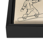 Minimal Snowboarders Line Art 2 Framed Canvas Print Gallery Image 3