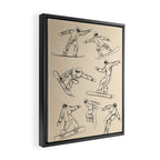 Minimal Snowboarders Line Art 2 Framed Canvas Print Gallery Image 2
