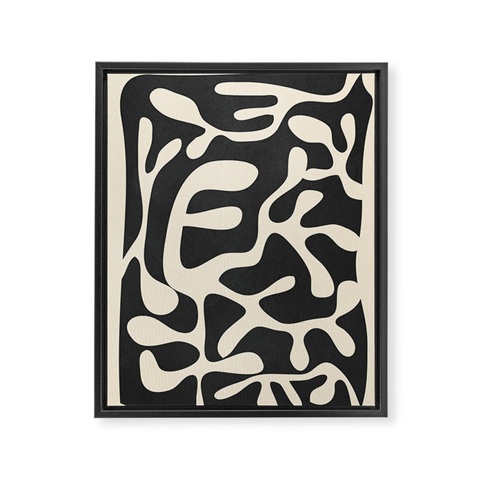Minimalist Abstract Leaves 1 Framed Canvas Print Gallery Image 1