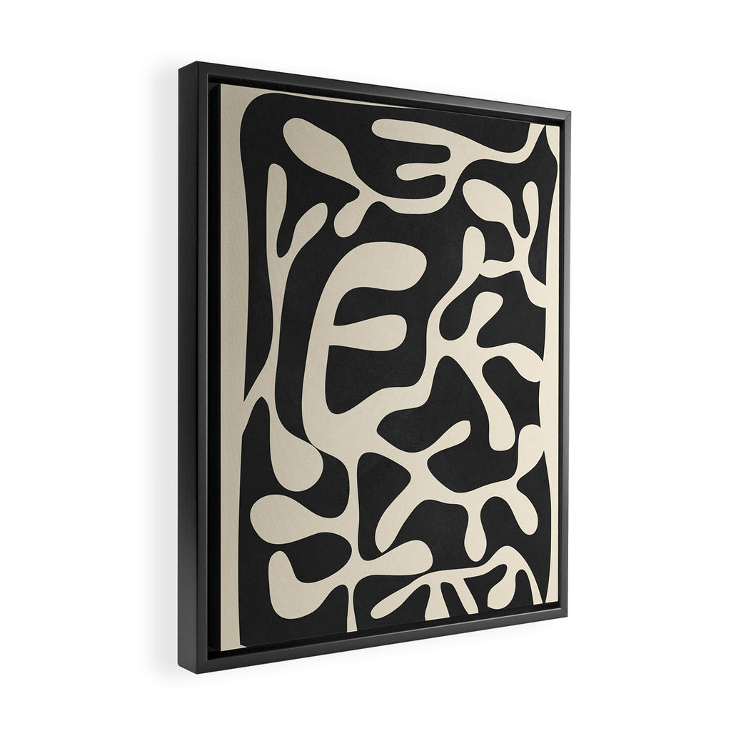 Minimalist Abstract Leaves 1 Framed Canvas Print Gallery Image 2