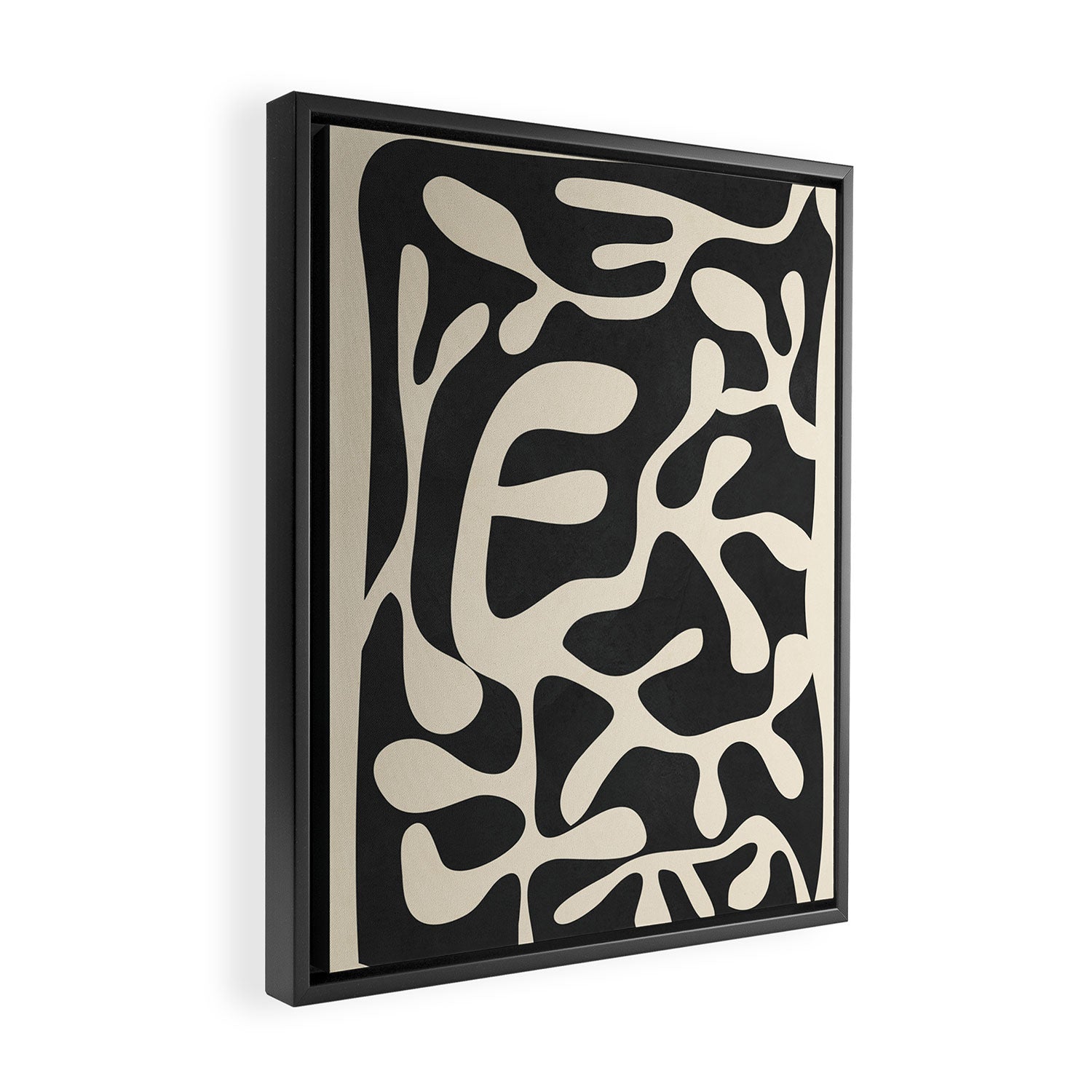 Minimalist Abstract Leaves 1 Framed Canvas Print Gallery Image 2