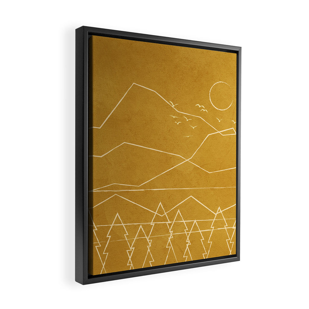 Minimalist Landscape Line Art II Framed Canvas Print Gallery Image 2