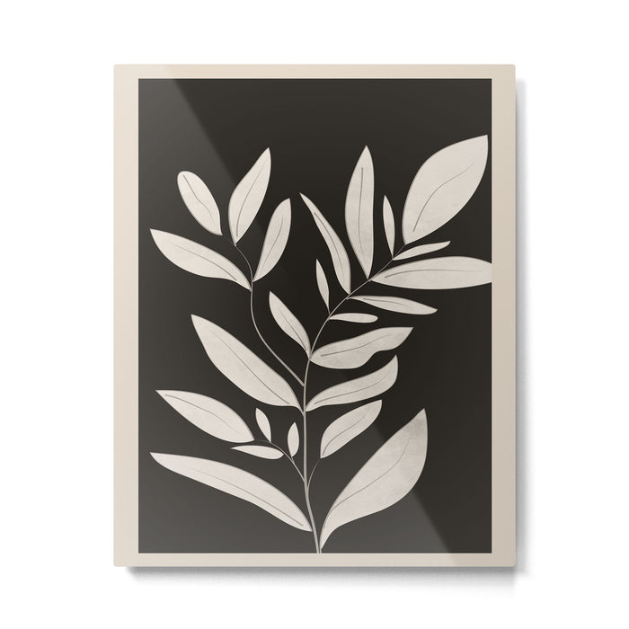 Minimalist plants and leaves Art 3 Metal Print Gallery Image 1