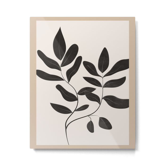 Minimalist plants and leaves Art 8 Metal Print Gallery Image 1
