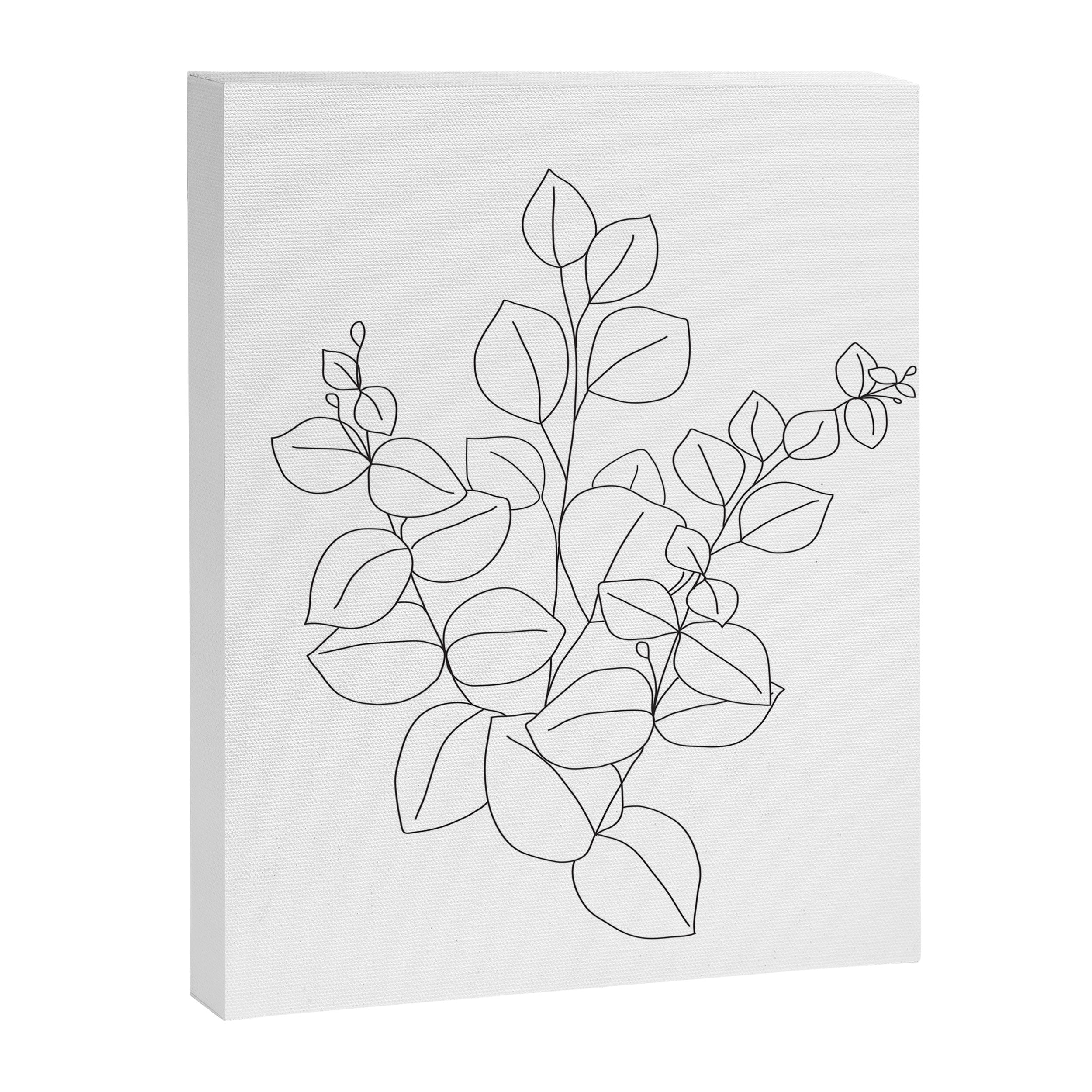 Minimalistic Eucalyptus  Line Art Canvas Print Gallery Image 6