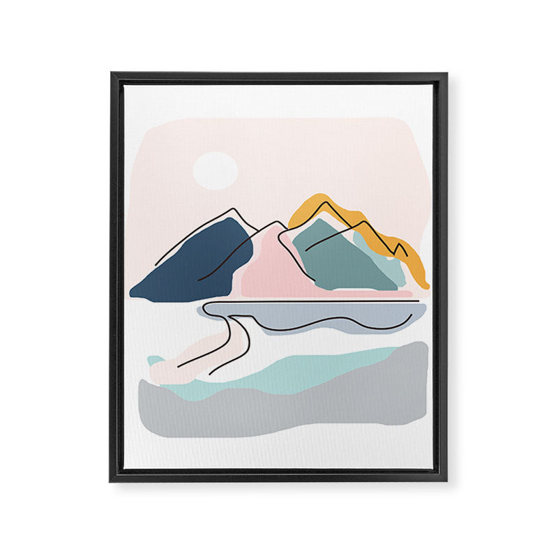 Minimalistic Landscape Framed Canvas Print Gallery Image 6