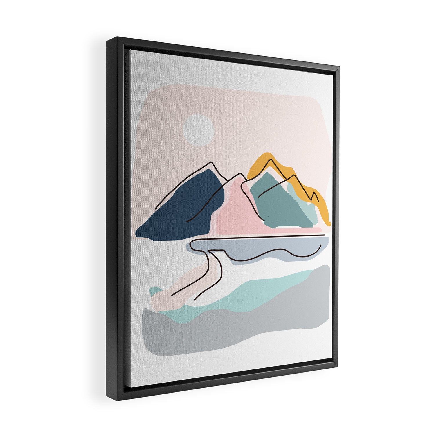Minimalistic Landscape Framed Canvas Print Gallery Image 2