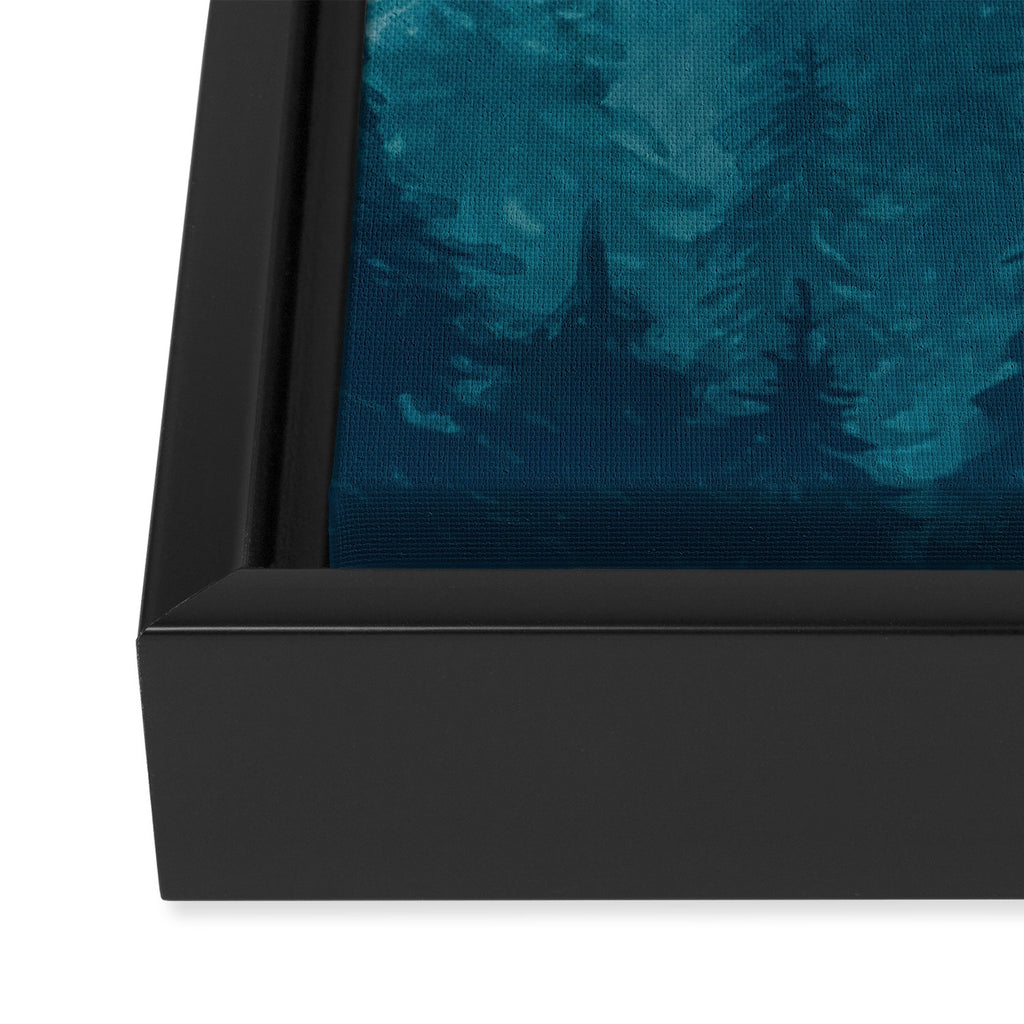 Misty Pine Forest Framed Canvas Print Gallery Image 3