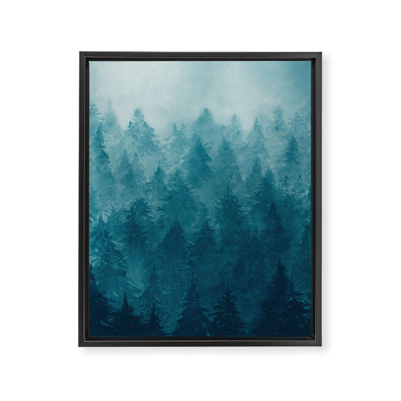 Misty Pine Forest Framed Canvas Print Gallery Image 6