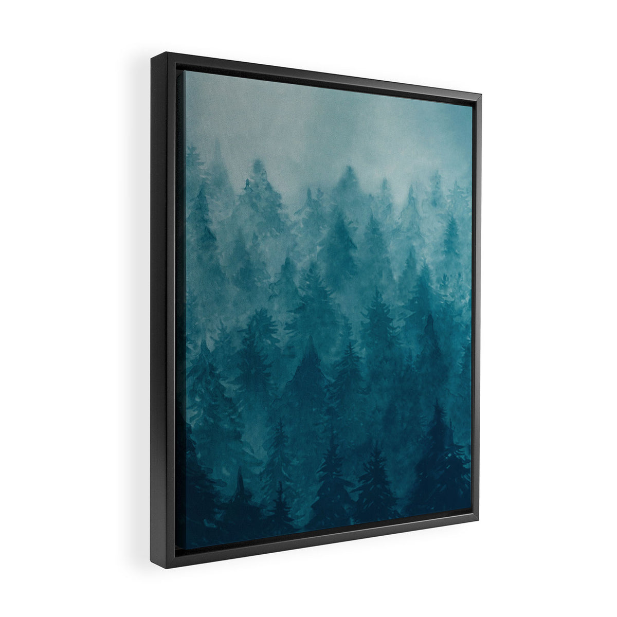 Misty Pine Forest Framed Canvas Print Gallery Image 2