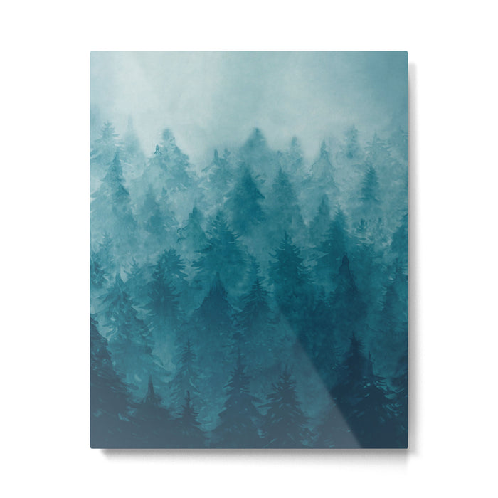 Misty Pine Forest Metal Print Gallery Image 1