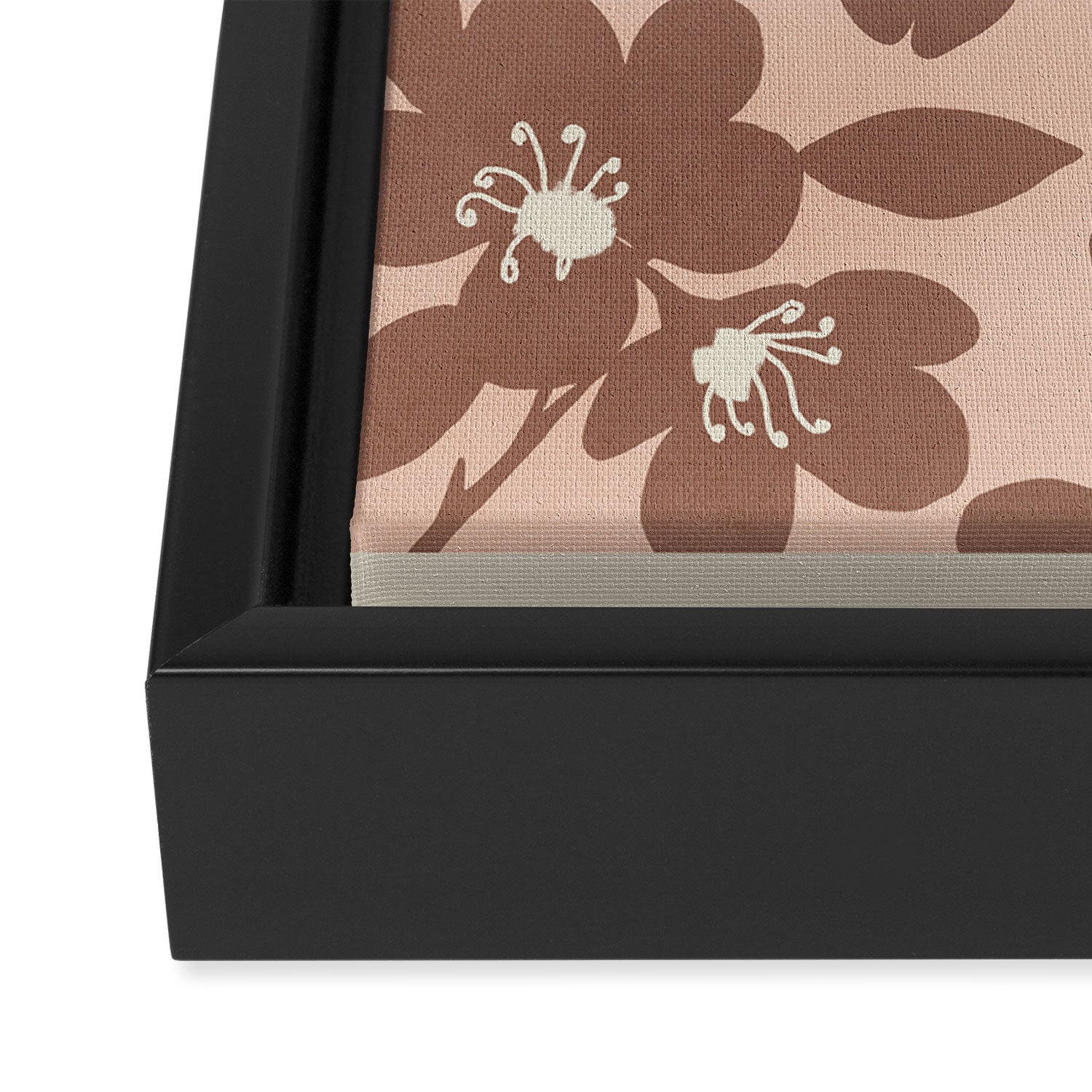 Mocha Blossoms Harmony Framed Canvas Print Gallery Image 3