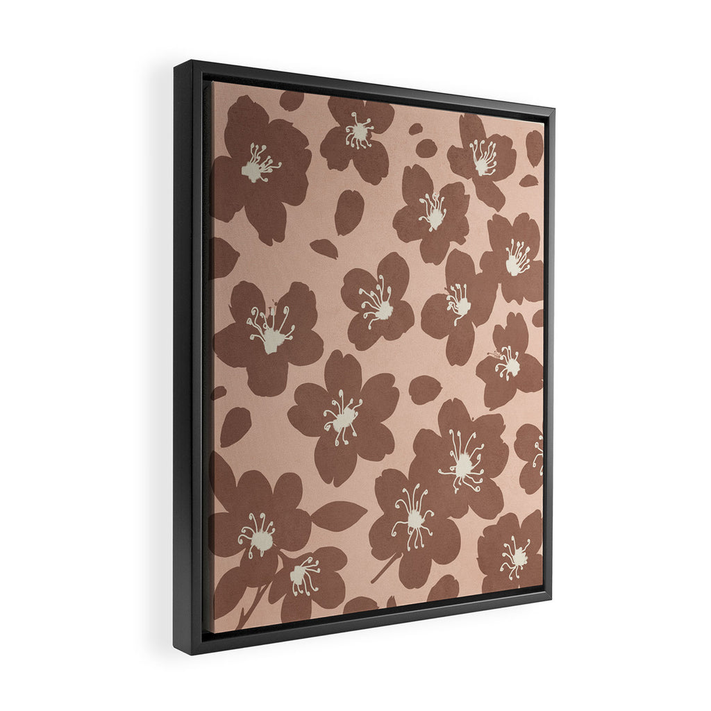 Mocha Blossoms Harmony Framed Canvas Print Gallery Image 2
