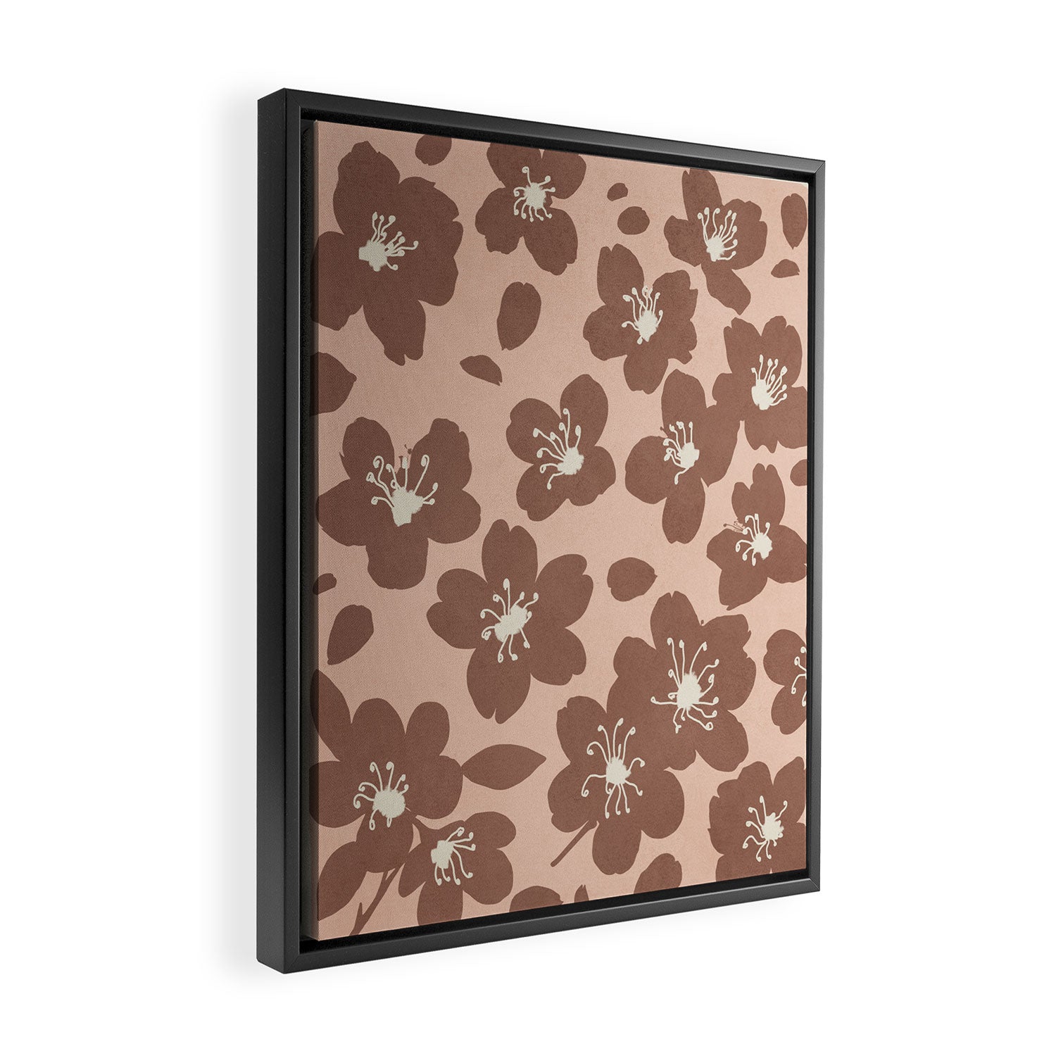Mocha Blossoms Harmony Framed Canvas Print Gallery Image 2