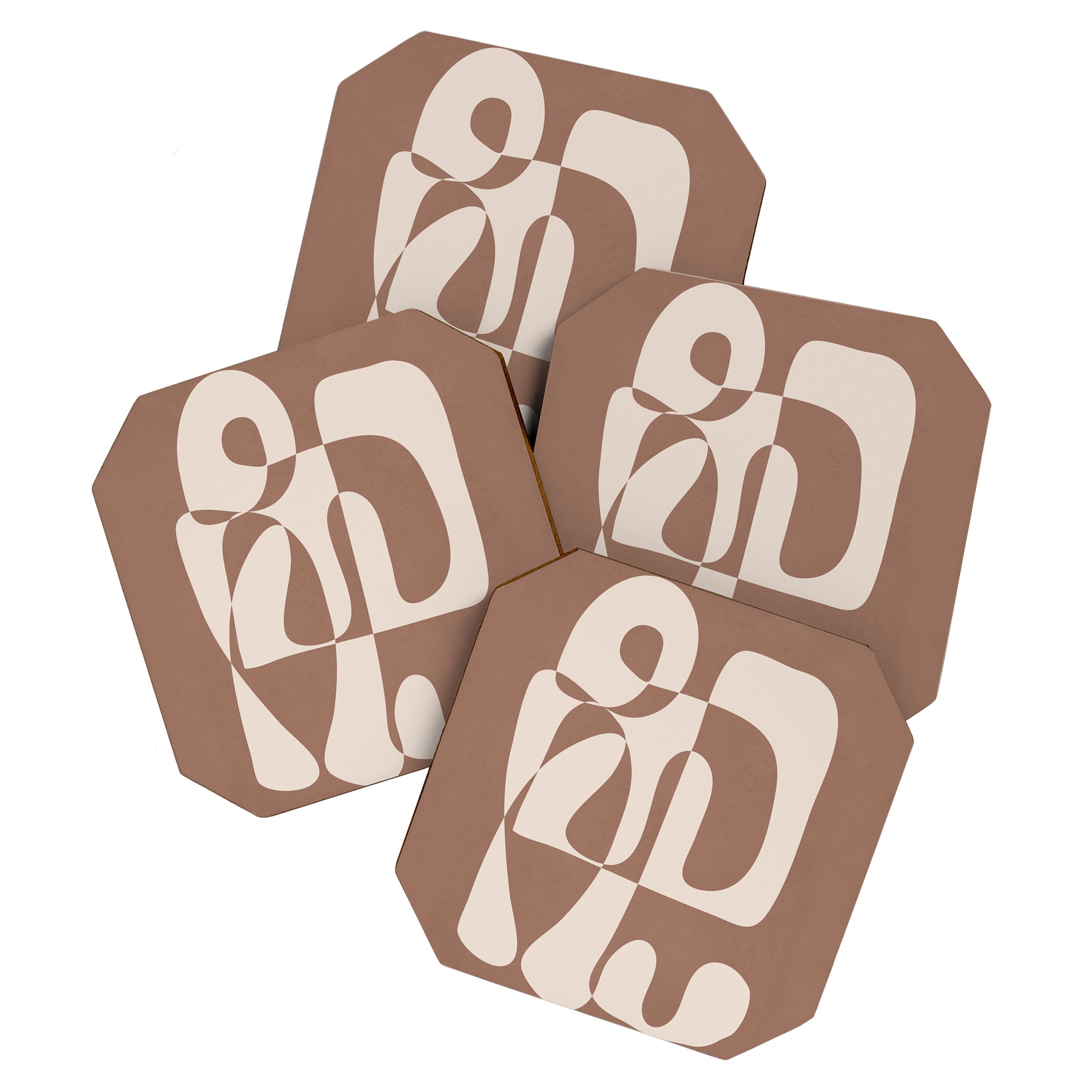 Mocha Modern Abstract 1 Coaster Gallery Image 1