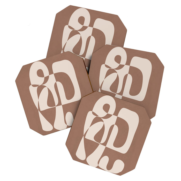 Mocha Modern Abstract 1 Coaster Gallery Image 1