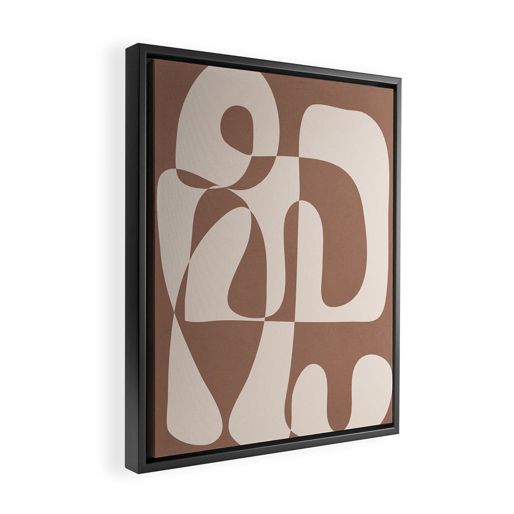 Mocha Modern Abstract 1 Framed Canvas Print Gallery Image 2