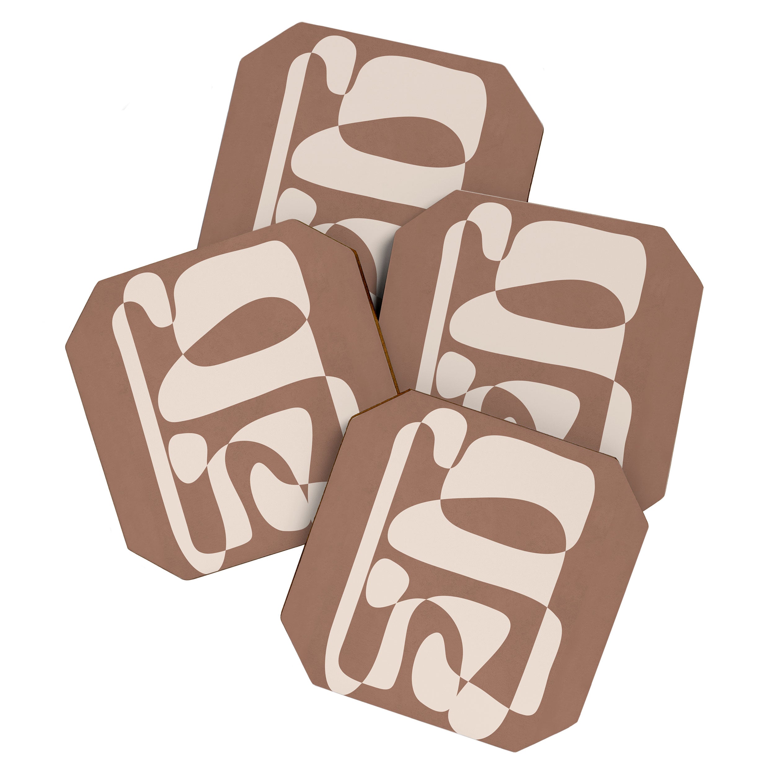Mocha Modern Abstract 2 Coaster Gallery Image 1