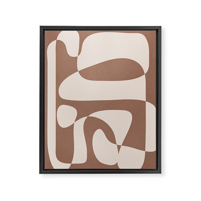 Mocha Modern Abstract 2 Framed Canvas Print Gallery Image 1