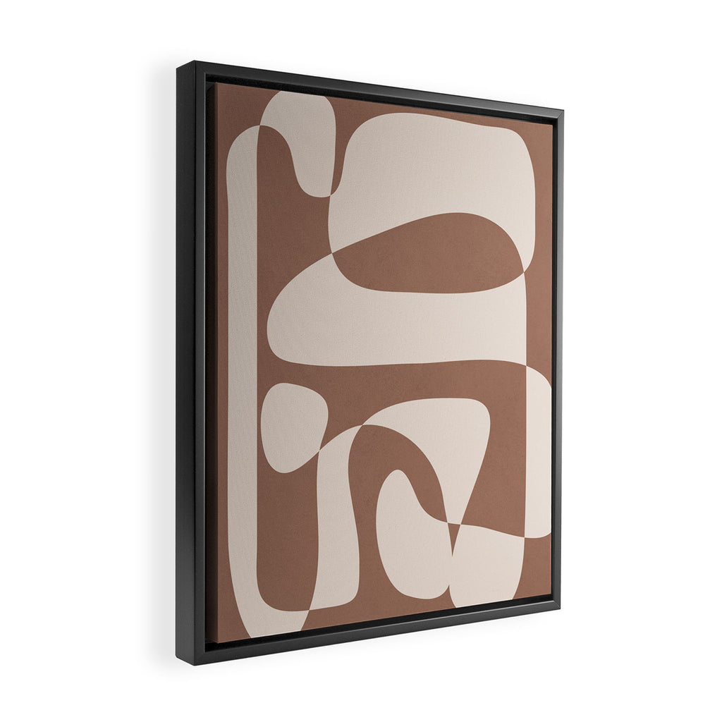 Mocha Modern Abstract 2 Framed Canvas Print Gallery Image 2