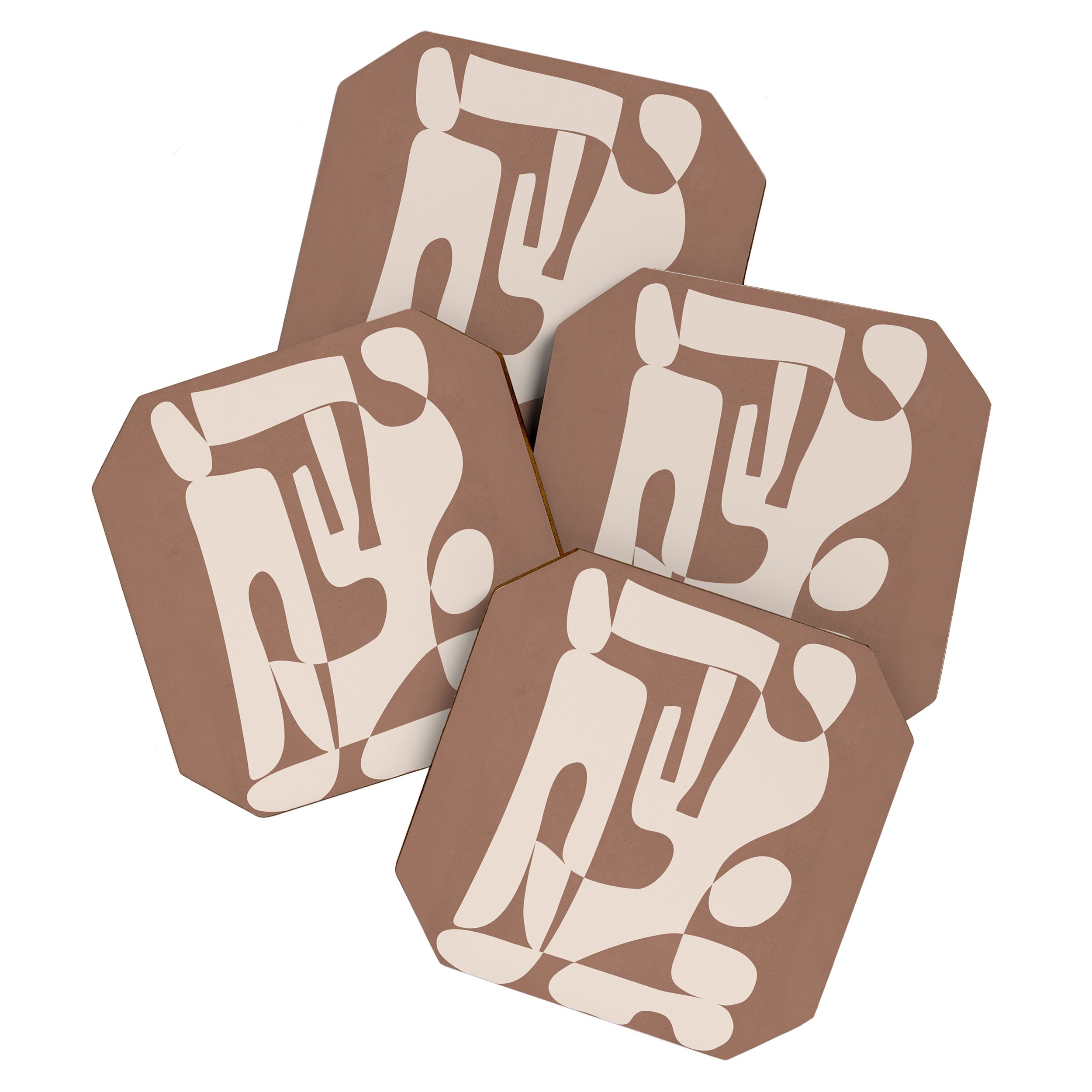 Mocha Modern Abstract 3 Coaster Gallery Image 1