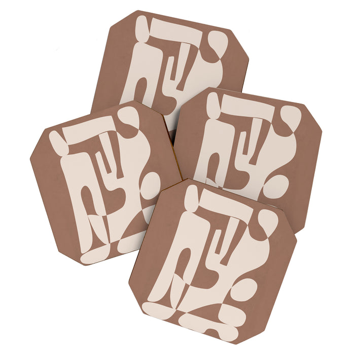 Mocha Modern Abstract 3 Coaster Gallery Image 1