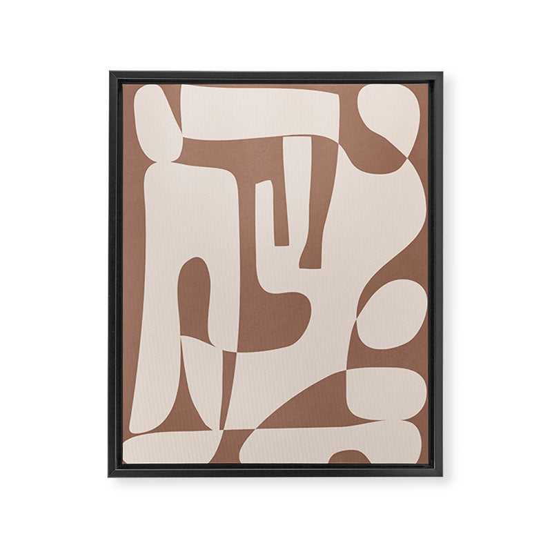 Mocha Modern Abstract 3 Framed Canvas Print Gallery Image 6