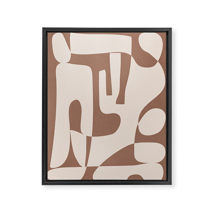 Mocha Modern Abstract 3 Framed Canvas Print Gallery Image 1