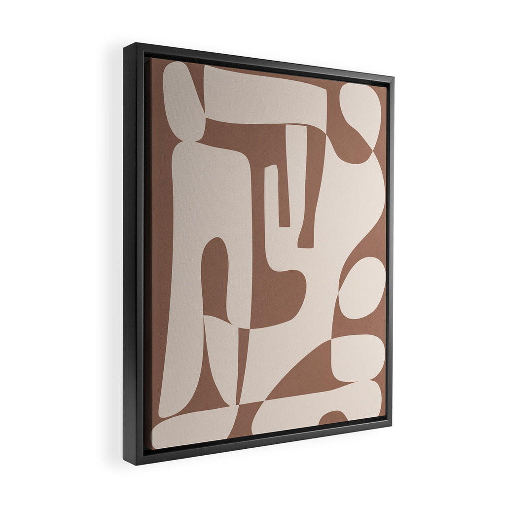 Mocha Modern Abstract 3 Framed Canvas Print Gallery Image 2