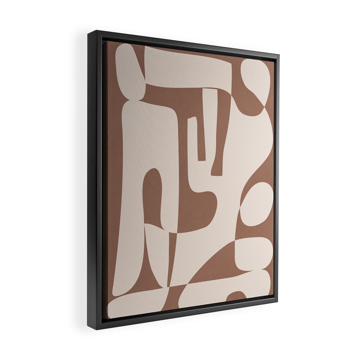 Mocha Modern Abstract 3 Framed Canvas Print Gallery Image 2