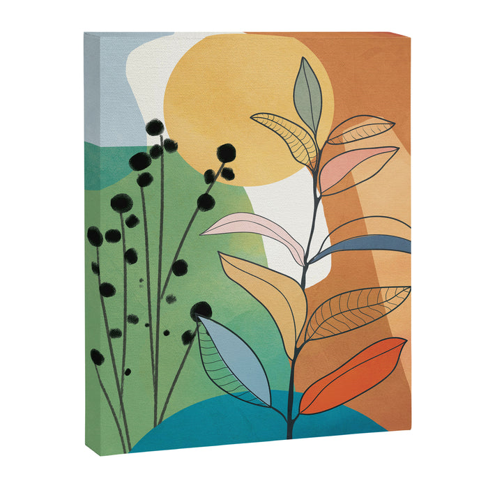 Modern abstract leaves line art 12 Canvas Print Gallery Image 1