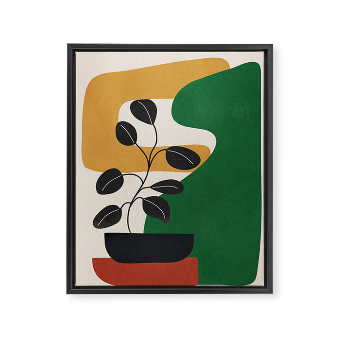 Modern Abstract Minimal Shapes Branches Art 4 Framed Canvas Print Gallery Image 1