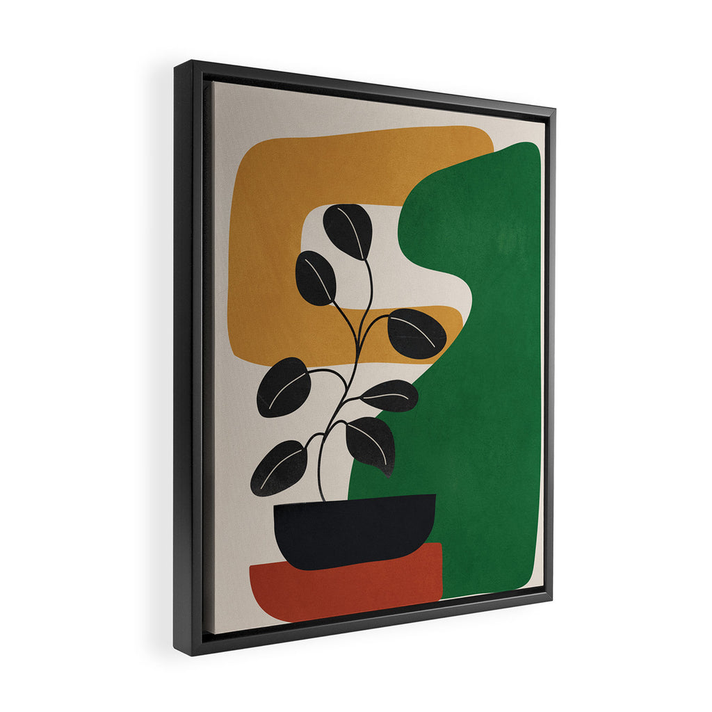 Modern Abstract Minimal Shapes Branches Art 4 Framed Canvas Print Gallery Image 2