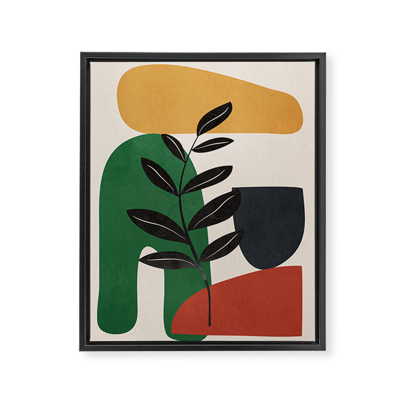 Modern Abstract Minimal Shapes Branches Art 5 Framed Canvas Print Gallery Image 6