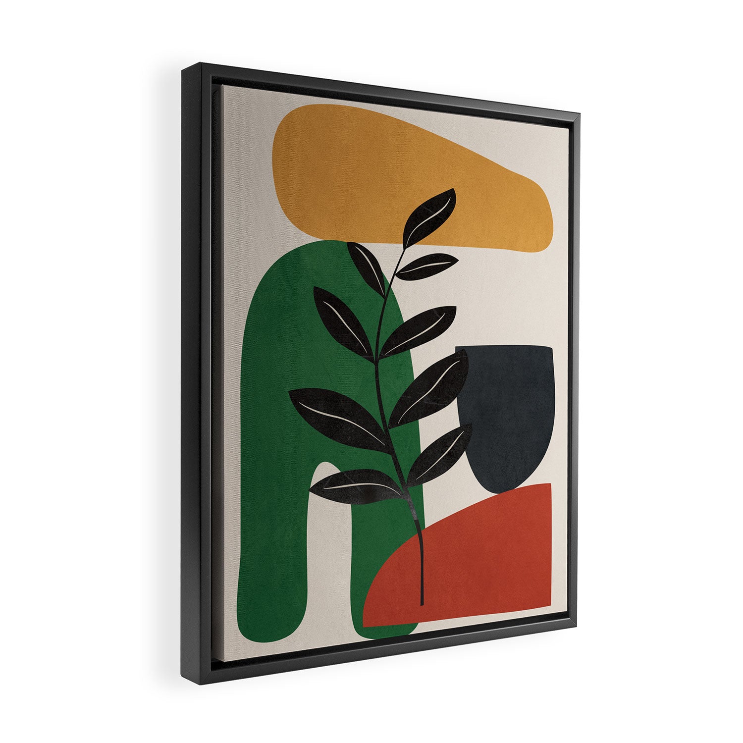 Modern Abstract Minimal Shapes Branches Art 5 Framed Canvas Print Gallery Image 2