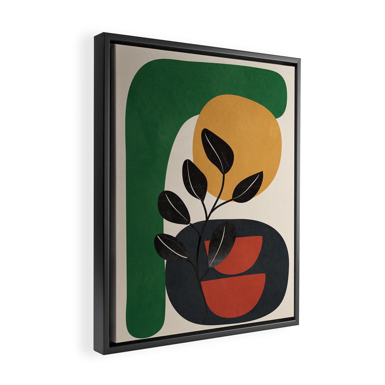 Modern Abstract Minimal Shapes Branches Art 6 Framed Canvas Print Gallery Image 2